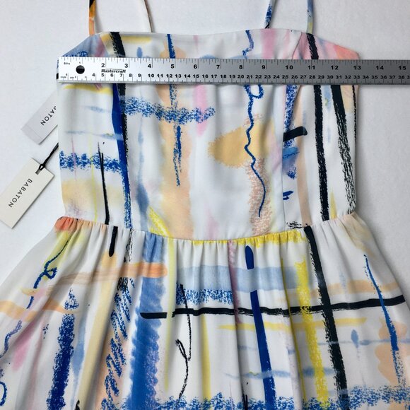 Aritzia Babaton Noel Dress Size 0 Abstract Print High Low Artsy Flowy Summer - Picture 12 of 16